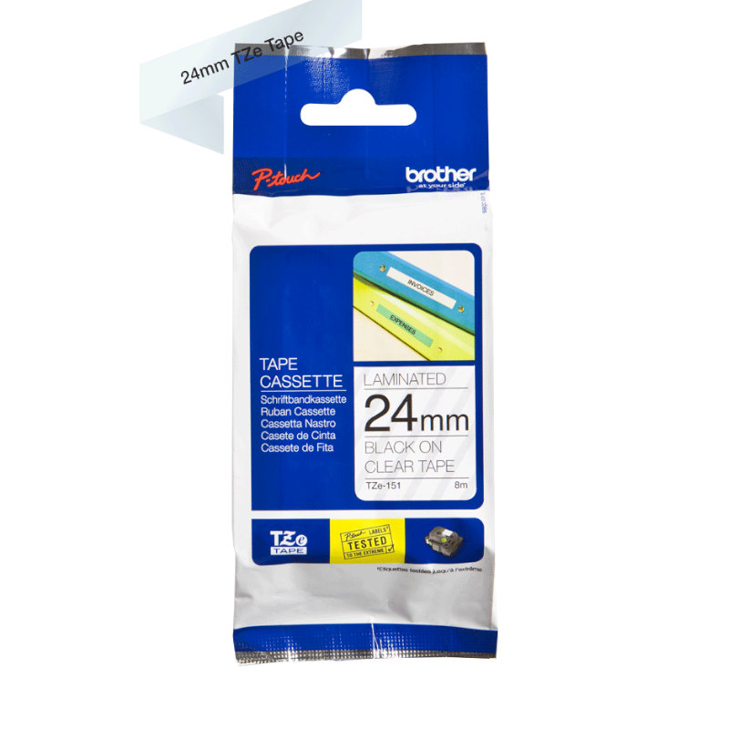 Brother TZ151 Black On Clear Laminated 24mm Tape - TZe-151