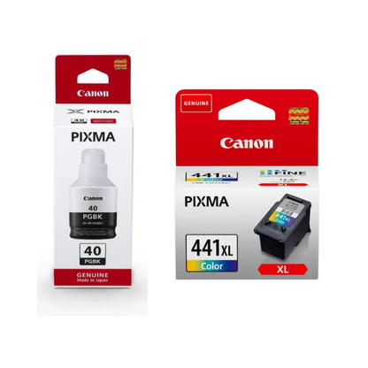 Canon GI-40 Black & CL-441XL High Yield Tri-Colour Original Ink Multipack - GI-40/CL-441XL