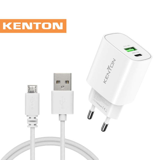 Kenton USB to Micro-USB Charger Cables + Fast Wall Charger Bundle - KUSBCABLE6SB