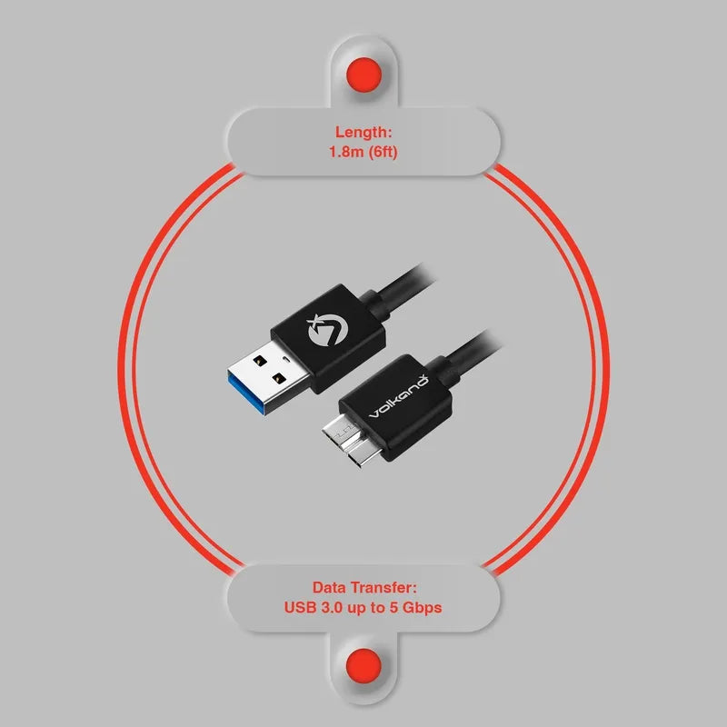 VolkanoX Data Series USB 3.0 Micro USB 1.8m Cable