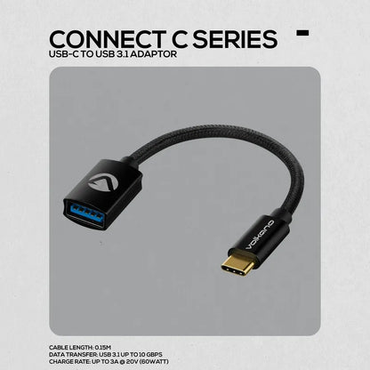 Volkano Connect C Series Type-C to USB 3.1 Socket 15cm