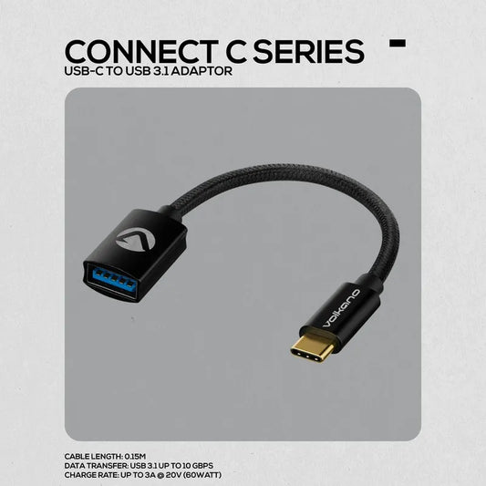 Volkano Connect C Series Type-C to USB 3.1 Socket 15cm