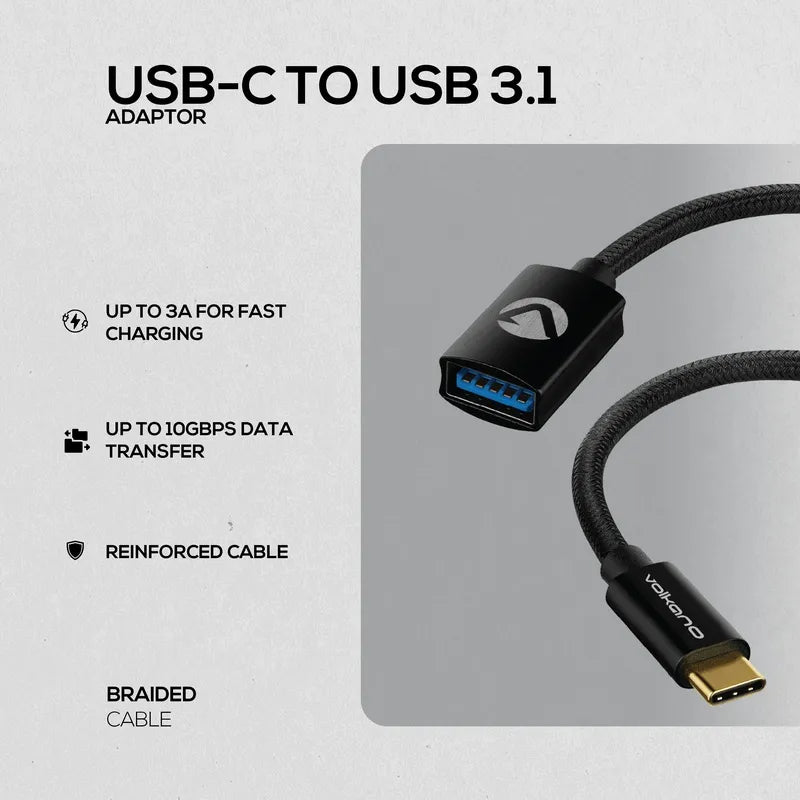 Volkano Connect C Series Type-C to USB 3.1 Socket 15cm