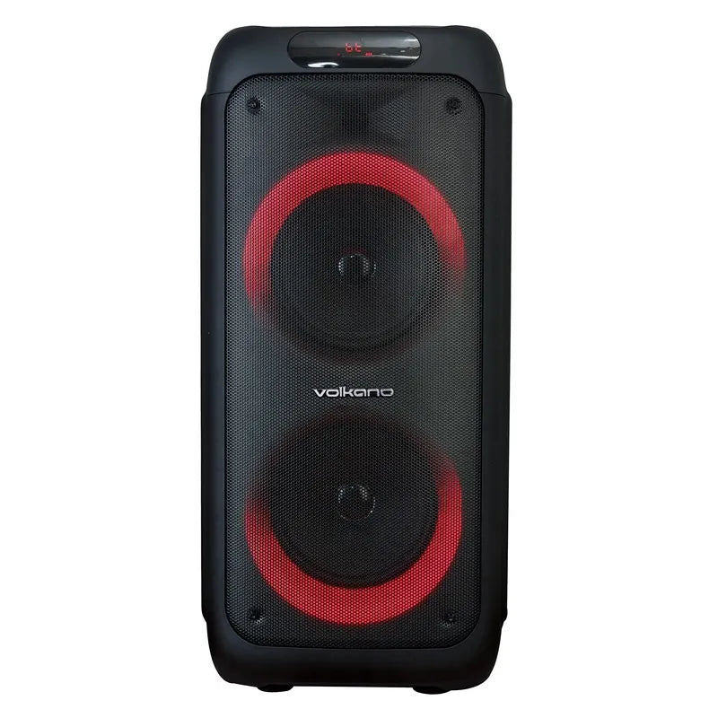 Volkano Helios Series Dual 8" Party Speaker with Microphone and Light Effects
