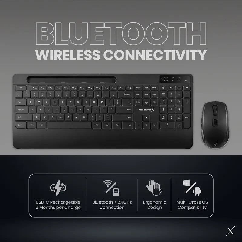 VolkanoX Gem Bluetooth Wireless Keyboard and Mouse