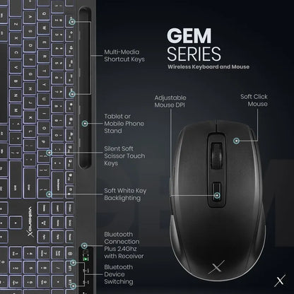 VolkanoX Gem Bluetooth Wireless Keyboard and Mouse