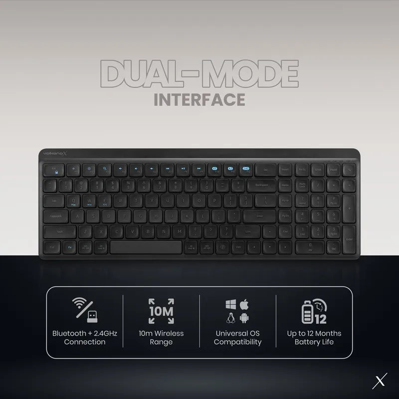VolkanoX Scorch Bluetooth Wireless Keyboard and Mouse Combo