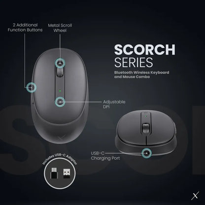 VolkanoX Scorch Bluetooth Wireless Keyboard and Mouse Combo