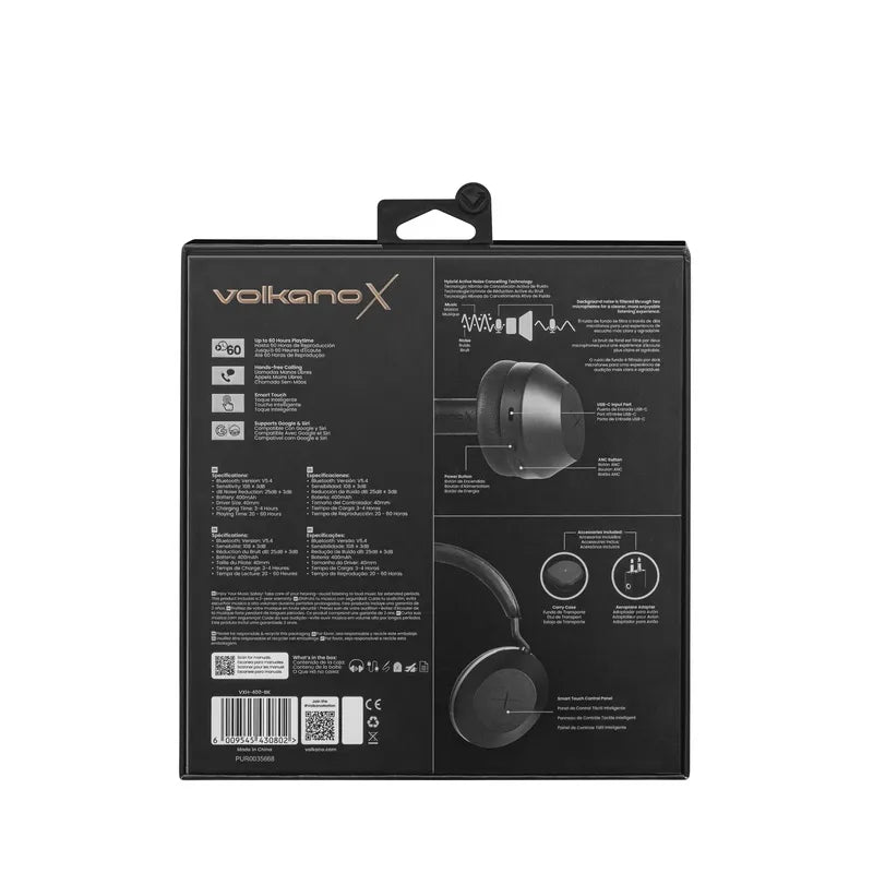 VolkanoX H400 Hybrid Active Noise Cancellation Headphones