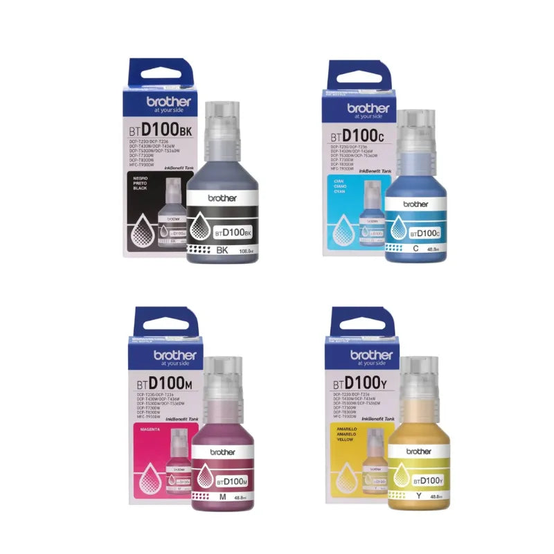 Brother BTD100 CMYK Original Ink Bottle Multipack - BTD100MP