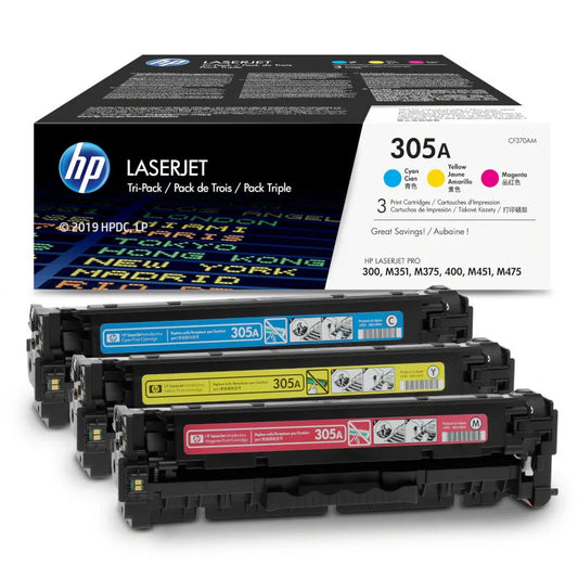 HP 305A CMY Original Toner Three Pack - CF370AM