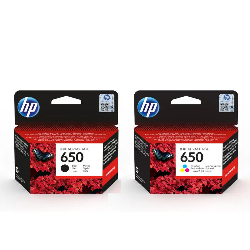 HP 650 Black and Tri Colour Original Ink Multipack - H650MP