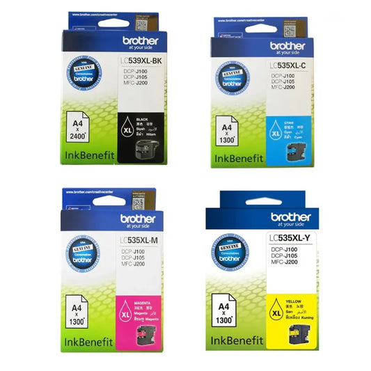 Brother LC-539XL Black & LC-535XL CMY Original Ink Multipack - LC539XL / LC535XL