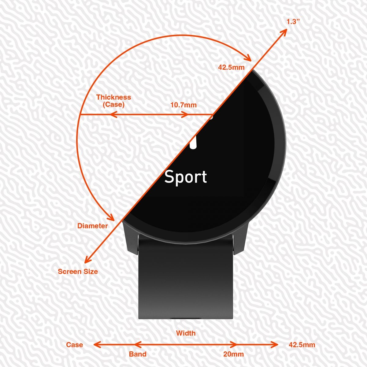 Volkano Active Tech Trend Series Watch with Heart Rate Monitor