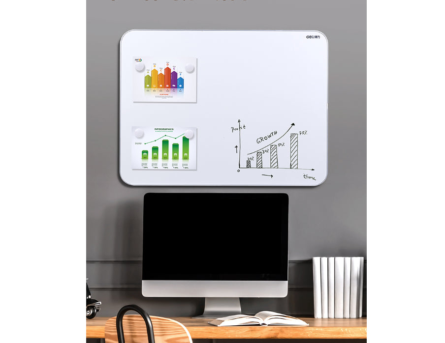 Slimline Magnetic Whiteboard (Curved Corners)