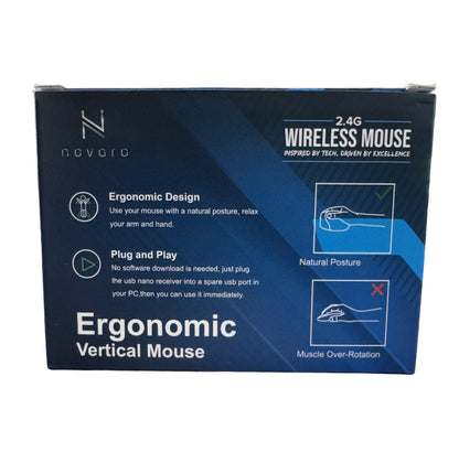 Novaro Rechargeable Ergonomic Vertical Mouse - NOVKBM004