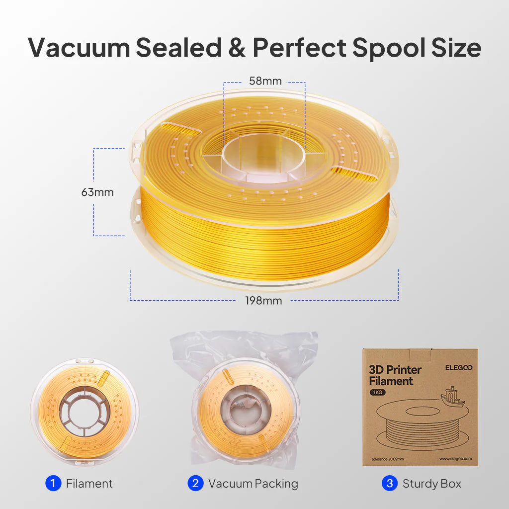 ELEGOO PLA Silk Filament 1.75mm / 1KG with Plastic Spool