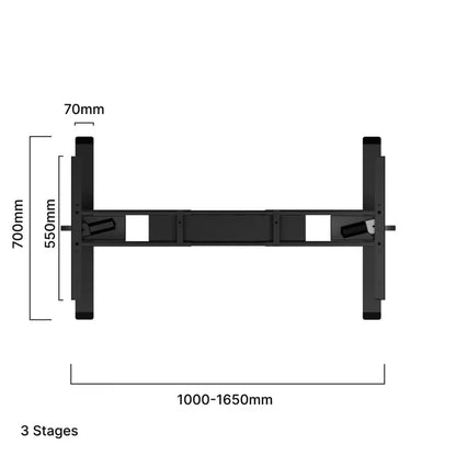 ARORA Standing Desk Pro Duo Three Stage - Frame Only