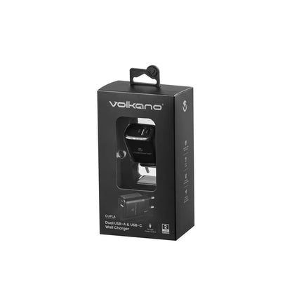 Volkano Cupla Series 12w Dual USB-A and USB-C Wall Charger