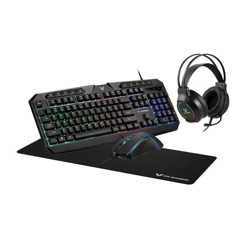 VX Gaming Heracles Series 4-in-1 Keyboard, Mouse, Mousepad and Headset  Combo