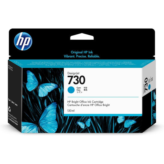 HP 730 130ml DesignJet cyan standard yield Ink - P2V62A - tonerandink.co.za