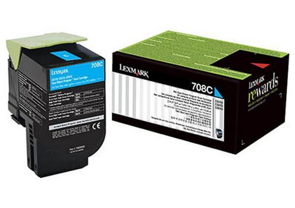 Lexmark 708C toner cyan - 70C80C0 - Lexmark-70C80C0 - tonerandink.co.za