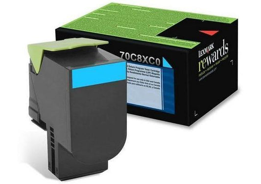 Lexmark 708XC toner cyan - Lexmark-70C8XC0 - tonerandink.co.za